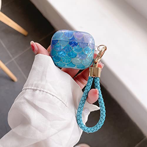 Airpods 3rd Generation Case Cover,3D Cute Cartoon Mermaid Kawaii Airpods 3 Case, Shockproof Hard PC Colorful Airpod 3 Case with Keychain[Front LED Visible]