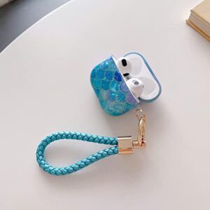 Airpods 3rd Generation Case Cover,3D Cute Cartoon Mermaid Kawaii Airpods 3 Case, Shockproof Hard PC Colorful Airpod 3 Case with Keychain[Front LED Visible]