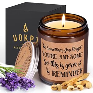 UOKPT Lavender Scented Candle Gifts for Women - Funny Birthday Gift for Best Friends Sister Mom Coworker - Unique Friendship Candles Present for BFF Christmas Bday Mothers Day