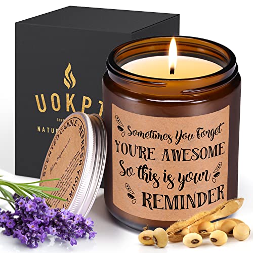 UOKPT Lavender Scented Candle Gifts for Women - Funny Birthday Gift for Best Friends Sister Mom Coworker - Unique Friendship Candles Present for BFF Christmas Bday Mothers Day