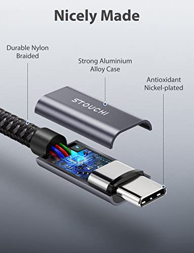 Stouchi USB C Extension Cable 10FT/3M, USB C Extension Cable Type C 3.1 Male to Female Fast Charging & Audio Data Transfer for Galaxy S23, iPad Mini/pro, MacBook Air M2/ M1 Mac Mini/pro, Mag- Safe