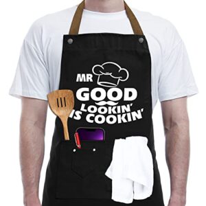 gifts for dad from daughter son father's day gifts - birthday thanksgiving gifts for dad, manly gifts for friends - funny birthday gifts, naughty gifts for him, rehave funny cooking apron with pockets