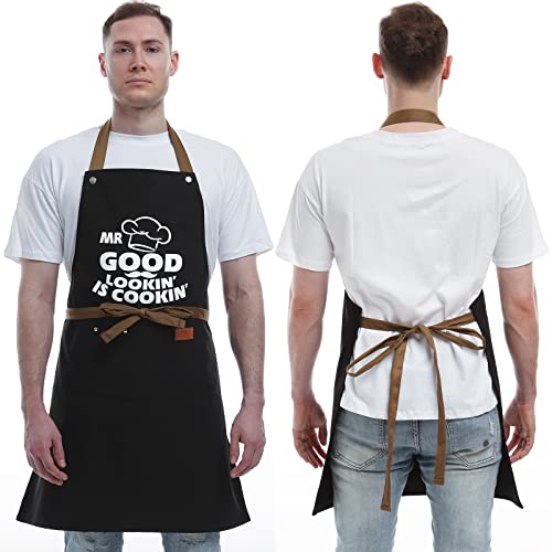 Gifts for Dad from Daughter Son Father's Day Gifts - Birthday Thanksgiving Gifts for Dad, Manly Gifts for Friends - Funny Birthday Gifts, Naughty Gifts for Him, REHAVE Funny Cooking Apron with Pockets