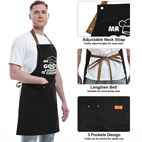 Gifts for Dad from Daughter Son Father's Day Gifts - Birthday Thanksgiving Gifts for Dad, Manly Gifts for Friends - Funny Birthday Gifts, Naughty Gifts for Him, REHAVE Funny Cooking Apron with Pockets