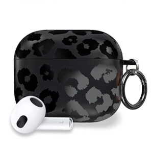 velvet caviar airpods 3rd generation case cute protective cover - compatible with apple airpods 3 case for women with keychain - 2021 gen 3 (black leopard)