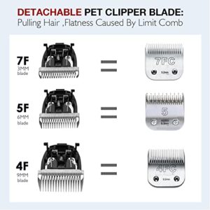 listerpro Dog Clippers Professional Heavy Duty Dog Grooming Clipper Low Noise High Power Rechargeable Cordless Pet Grooming Tools for Small & Large Dogs Cats Pets (with Blade 1mm 3mm 6mm 9mm)