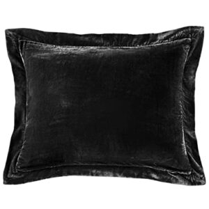 hiend accents stella flange dutch euro pillow, 27x39 inch, black, romantic western modern traditional style luxury bedding, decorative throw pillow
