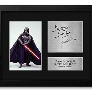 HWC Trading Dave Prowse & James Earl Jones USL Framed Signed Printed Autograph Star Wars Darth Vader Print Photo Picture Display - US Letter Size