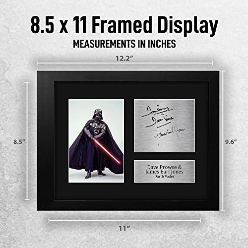 HWC Trading Dave Prowse & James Earl Jones USL Framed Signed Printed Autograph Star Wars Darth Vader Print Photo Picture Display - US Letter Size