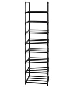 easyhouse 8 tier metal sturdy shoe rack, narrow tall shelf organizer for entryway, closet, bedroom