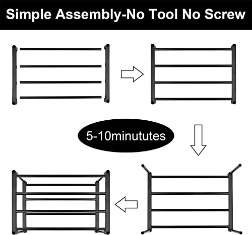 Easyhouse 8 Tier Metal Sturdy Shoe Rack, Narrow Tall Shelf Organizer for Entryway, Closet, Bedroom