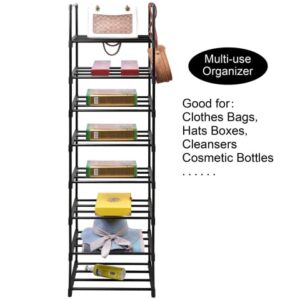 Easyhouse 8 Tier Metal Sturdy Shoe Rack, Narrow Tall Shelf Organizer for Entryway, Closet, Bedroom