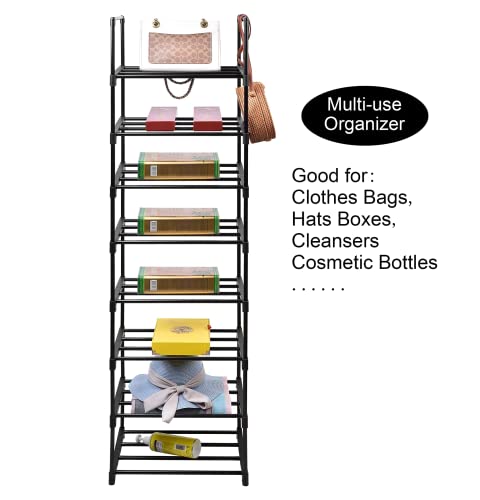 Easyhouse 8 Tier Metal Sturdy Shoe Rack, Narrow Tall Shelf Organizer for Entryway, Closet, Bedroom