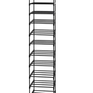 Easyhouse 10 Tier Metal Sturdy Shoe Rack, Narrow Tall Shelf Organizer for Entryway, Closet, Bedroom