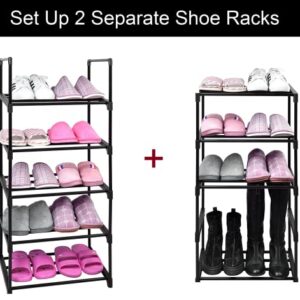 Easyhouse 10 Tier Metal Sturdy Shoe Rack, Narrow Tall Shelf Organizer for Entryway, Closet, Bedroom