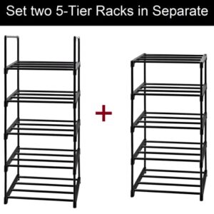 Easyhouse 10 Tier Metal Sturdy Shoe Rack, Narrow Tall Shelf Organizer for Entryway, Closet, Bedroom