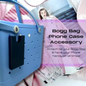 FRESHe BOGLETS - Phone Holder Charm Accessory Compatible with Bogg Bags - Keep Your Phone Handy with Your Tote Bag - Made in The USA (Black)