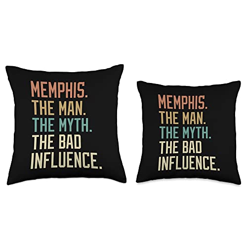 Retro Influence Retro Memphis The Man The Myth The Bad Influence Novelty Throw Pillow, 16x16, Multicolor