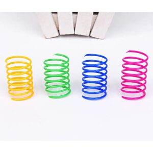 40 Pack Cat Spring Toy, Interactive Cat Toy for Indoor Cats Durable Plastic Coils Colorful Springs Cat Toys Active Healthy Fitness Play Coil Spiral Springs Kitten Toys for Swatting, Biting, Hunting