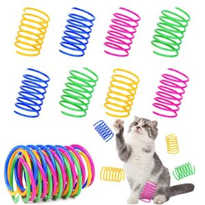 40 pack cat spring toy, interactive cat toy for indoor cats durable plastic coils colorful springs cat toys active healthy fitness play coil spiral springs kitten toys for swatting, biting, hunting