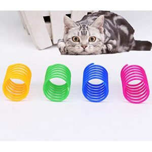 40 Pack Cat Spring Toy, Interactive Cat Toy for Indoor Cats Durable Plastic Coils Colorful Springs Cat Toys Active Healthy Fitness Play Coil Spiral Springs Kitten Toys for Swatting, Biting, Hunting