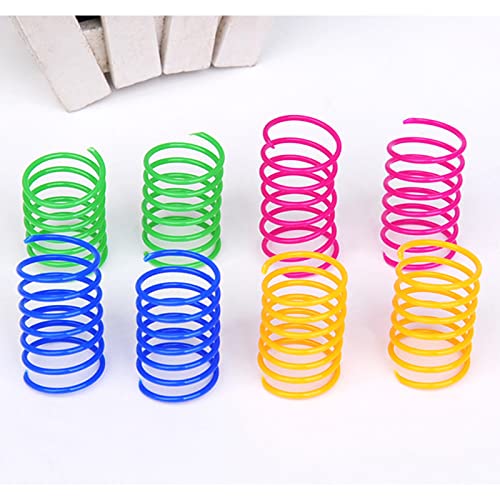 40 Pack Cat Spring Toy, Interactive Cat Toy for Indoor Cats Durable Plastic Coils Colorful Springs Cat Toys Active Healthy Fitness Play Coil Spiral Springs Kitten Toys for Swatting, Biting, Hunting