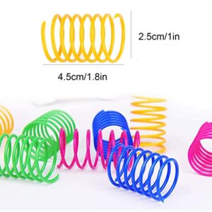 40 Pack Cat Spring Toy, Interactive Cat Toy for Indoor Cats Durable Plastic Coils Colorful Springs Cat Toys Active Healthy Fitness Play Coil Spiral Springs Kitten Toys for Swatting, Biting, Hunting