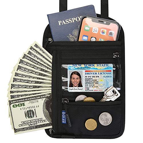 eYistar Travel Cell Phone Purse Passport Holder Neck Wallet Pouch Crossbody Bag for Samsung Galaxy S22 Ultra S21 S20 FE Plus A12, Moto