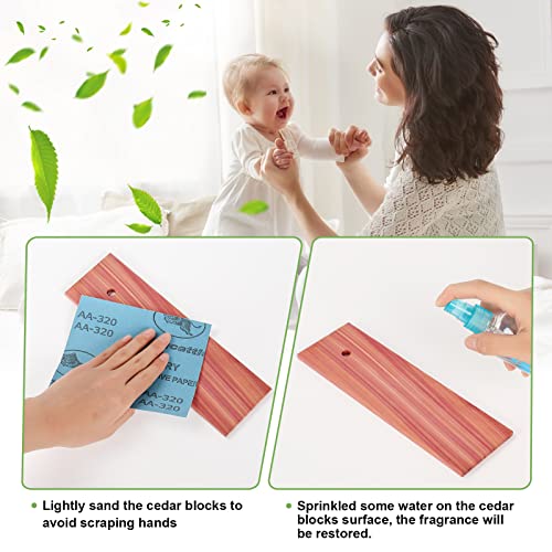 Cedar Blocks for Clothes Storage - 16PCS Premium Cedar Chips, Hangers, Cedar Sachets Bags with 100% Natural Cedar Wood Planks - Used for Closet Freshener, Boxes, Bins and Drawers.