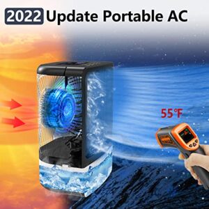 Portable Air Conditioners AC - Mini Air Conditioner, Personal Air Conditioner, 4000mAh Battery for Camping, Car, with Remote Control Night Light & Timing