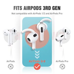 Ear Hooks Covers Compatible with Apple AirPods 3, Added Storage Pouch, Anti-Slip Silicone in-Ear Earhooks Covers, Ear Wings Accessories for Apple AirPods 3rd Generation (3 Pairs, Mixed Colors)