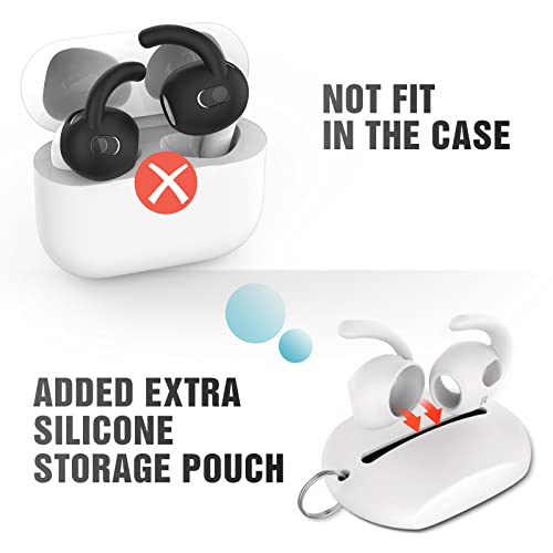 Ear Hooks Covers Compatible with Apple AirPods 3, Added Storage Pouch, Anti-Slip Silicone in-Ear Earhooks Covers, Ear Wings Accessories for Apple AirPods 3rd Generation (3 Pairs, Mixed Colors)