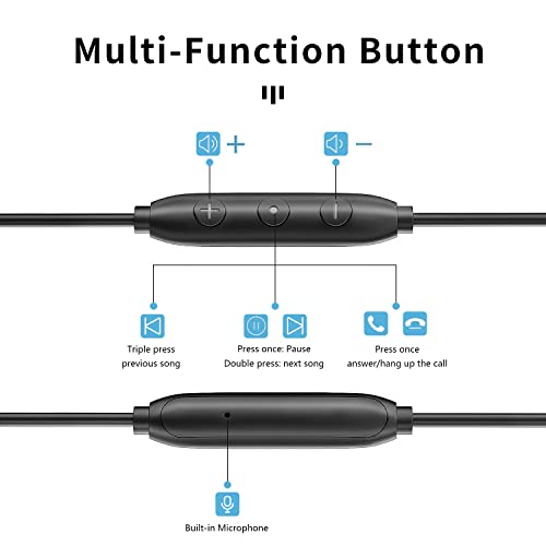 [Four Speakers] Wired Earbuds BACKWIN Noise Cancelling Earbuds with Mic Subwoofer Anti-Tangle 0 Latency IP67 Dust/Water Resistant Volume Control 3.5mm Jack for Most Smartphones, Tablets and PCs (Blue)