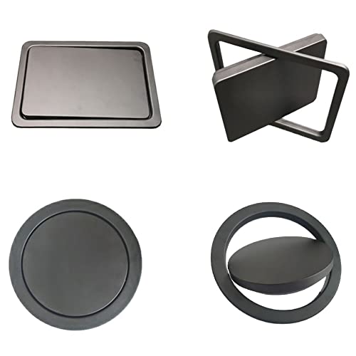 Round Rectangle Flush Flip-top Swing Cover Lid Trash Waste Chute Kitchen Bath Benchtop Countertop Grommet Matte Black (R205)