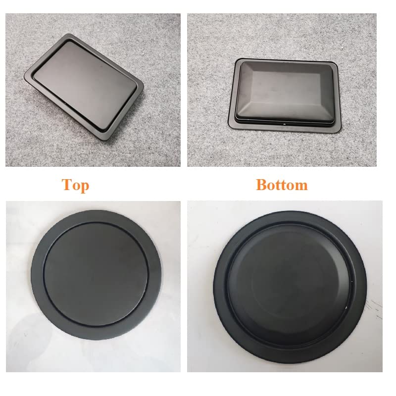 Round Rectangle Flush Flip-top Swing Cover Lid Trash Waste Chute Kitchen Bath Benchtop Countertop Grommet Matte Black (R205)