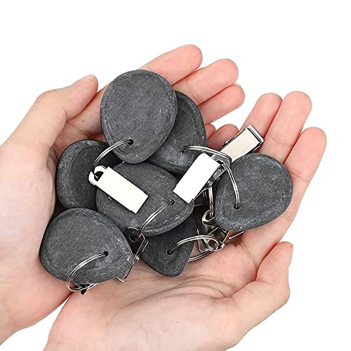 Tablecloth Weights Hangers, Tablecloth Pendant Stone Table Cover Weights with Metal Clips for Outdoor Party Picnic Table Decoration (Grey (4pcs))