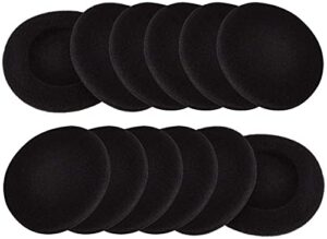 12 pairs 45mm / 1.8inch headset ear cap replacement for most standard size ear cushions ear pad cover sponge replacement ear pad headphones black