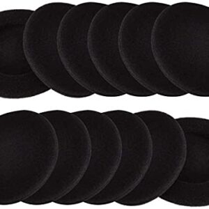 12 Pairs 45mm / 1.8inch Headset Ear Cap Replacement for Most Standard Size Ear Cushions Ear pad Cover Sponge Replacement Ear pad Headphones Black