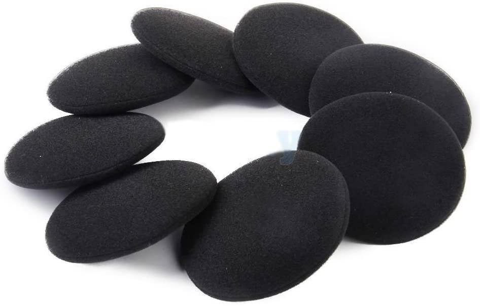 12 Pairs 45mm / 1.8inch Headset Ear Cap Replacement for Most Standard Size Ear Cushions Ear pad Cover Sponge Replacement Ear pad Headphones Black