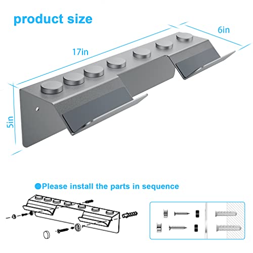 EUTRKei Wall Mount Holder for Dyson Airwrap Styler, Airwrap Holder Compatible with 7 Styling Accessories, Metal Organizor Storage Organizer for Home Bedroom Bathroom, Matte Grey(Only Holder)