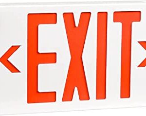 Exit Sign with Emergency Exit Lights, OSTEK ABS Fire Safety Red Emergency Exit Sign with 2 Adjustable Flood Lights, Double Face and 90min Long Backup Battery, (UL Certified 120-277V) (1pack)