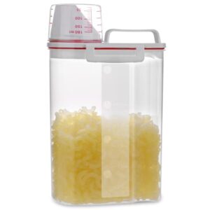 rice storage bin cereal containers dispenser with bpa free plastic + airtight design + measuring cup + pour spout - 2kg capacities of rice perfect for rice cooker