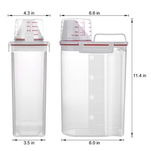 Rice Storage Bin Cereal Containers Dispenser with BPA Free Plastic + Airtight Design + Measuring Cup + Pour Spout - 2KG Capacities of Rice Perfect for Rice Cooker