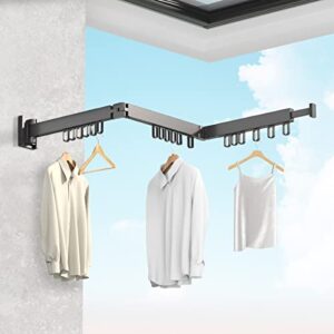 wsight wall mounted drying rack laundry clothes hanging rack collapsible retractable for laundry room organization, balcony, wardrobe, bathroom (3 poles)