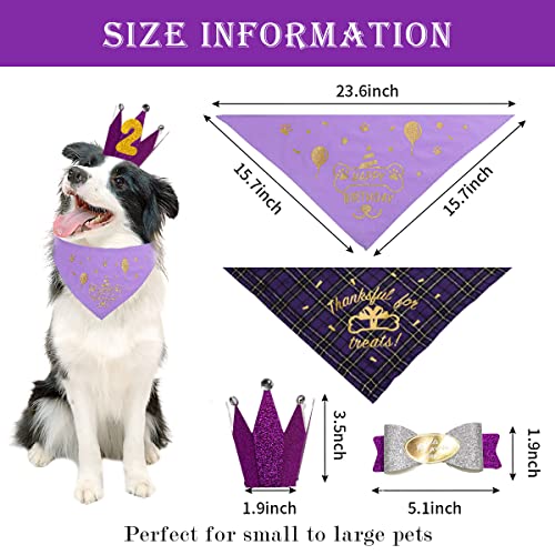 Dog Birthday Party Supplies, Dog Birthday Hat/Bandana/Bowtie/Balloon/Flag/Banner for Small Medium Large Dogs Pets, Doggie Birthday Party Supplies Decorations