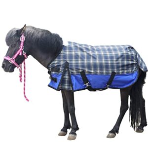 LEAFOREST 600 Denier Waterproof Shetland Rug Pony Rug Foal Rug No Fill Blue 39"