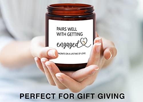 Scented Candle, Pairs Well with Getting Engaged Candles Gifts for Wedding,Engagement，Soy Candles for Home Scented, Home Decorations, Aromatherapy Candles, Amber Jar Candles(058CGY)