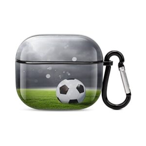 omw2fyb airpods case soccer on grass cover for airpods 3 with keychain full protective airpods accessories skin cover for women girl men boy