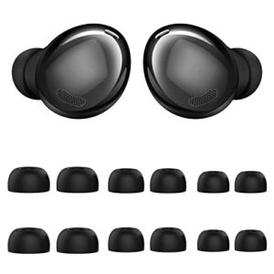 rolees ear tips for galaxy buds pro, 6 pairs double flange silicone eartips earbuds earplug replacement accessories compatible with samsung galaxy bus pro s/m/l size (black)