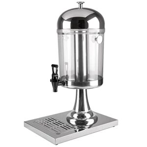 fipuen single beverage dispenser, 2gal/8l stainless steel drink dispenser, juice dispenser with drip trays, central cube for insulation/heating/cooling, suitable for restaurant home hotel party bar